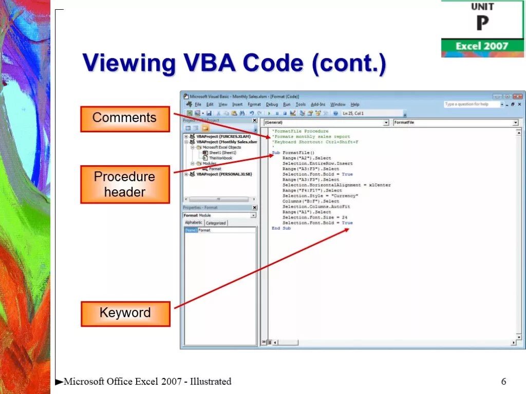 Vba 2007. Excel programm 2007.
