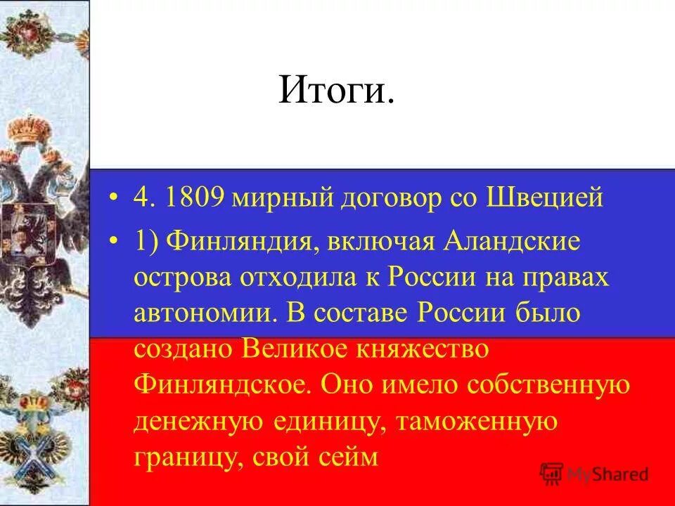 Мирно итог. Финляндия при Александре 1. Присоединение Финляндии к России при Александре. Финляндия в составе России. Презентация присоединения Финляндии к России.