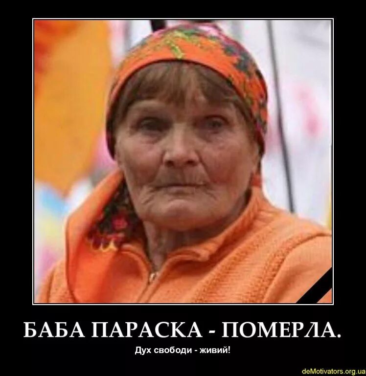 Что ж параска сказал черевик оборотившись. Баба параска майдан. бабка параска. бабка на майдане. пани параска.