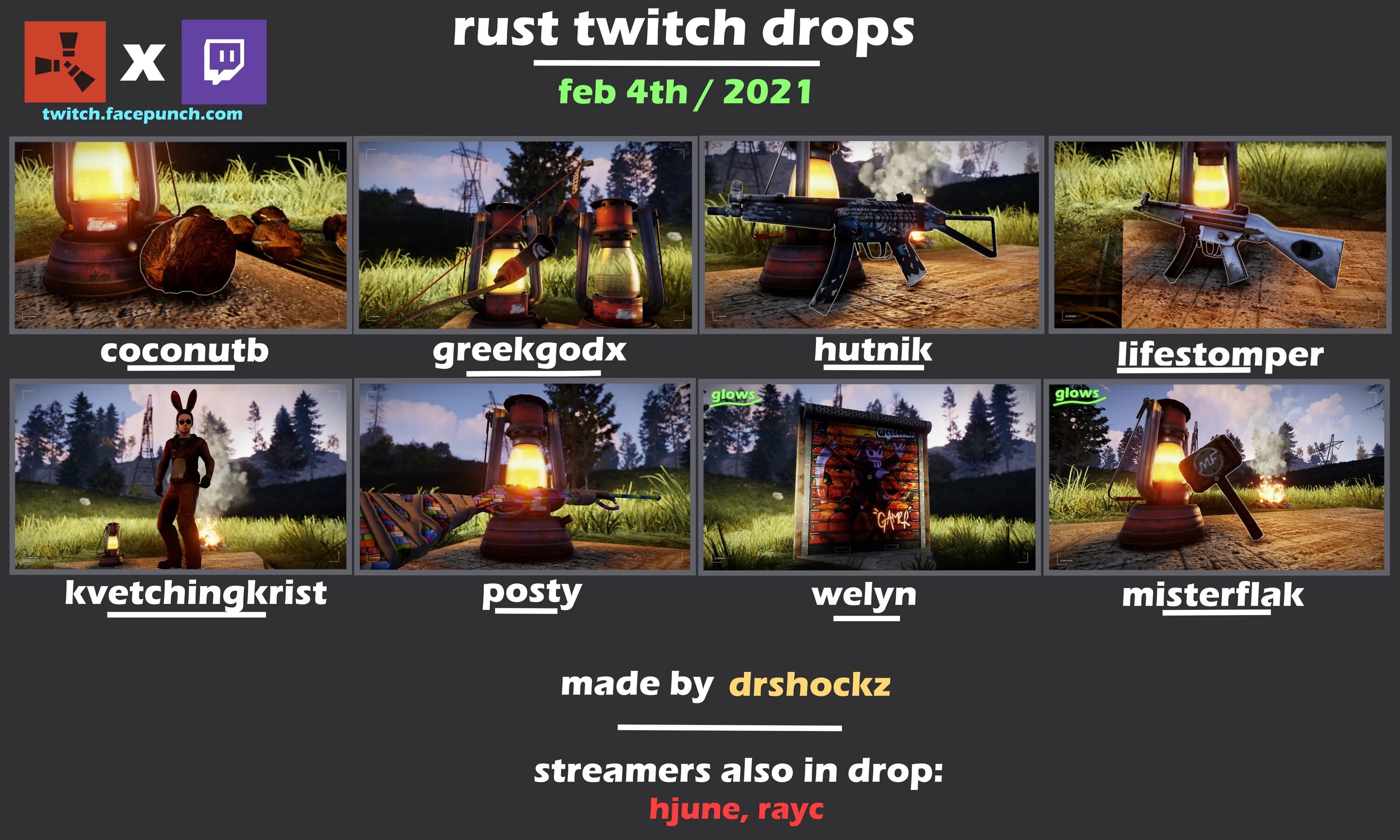 Rust drops round. Twitch Drops Rust 2022. Твич Дропс раст. Твич дроп. Первый Твич Дропс раст.