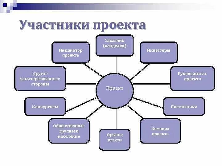 На участников проекта можно произвести На участников проекта можно произвести классификацию участников проекта по разли