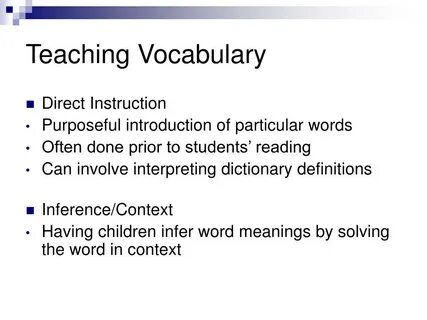 Teacher vocabulary
