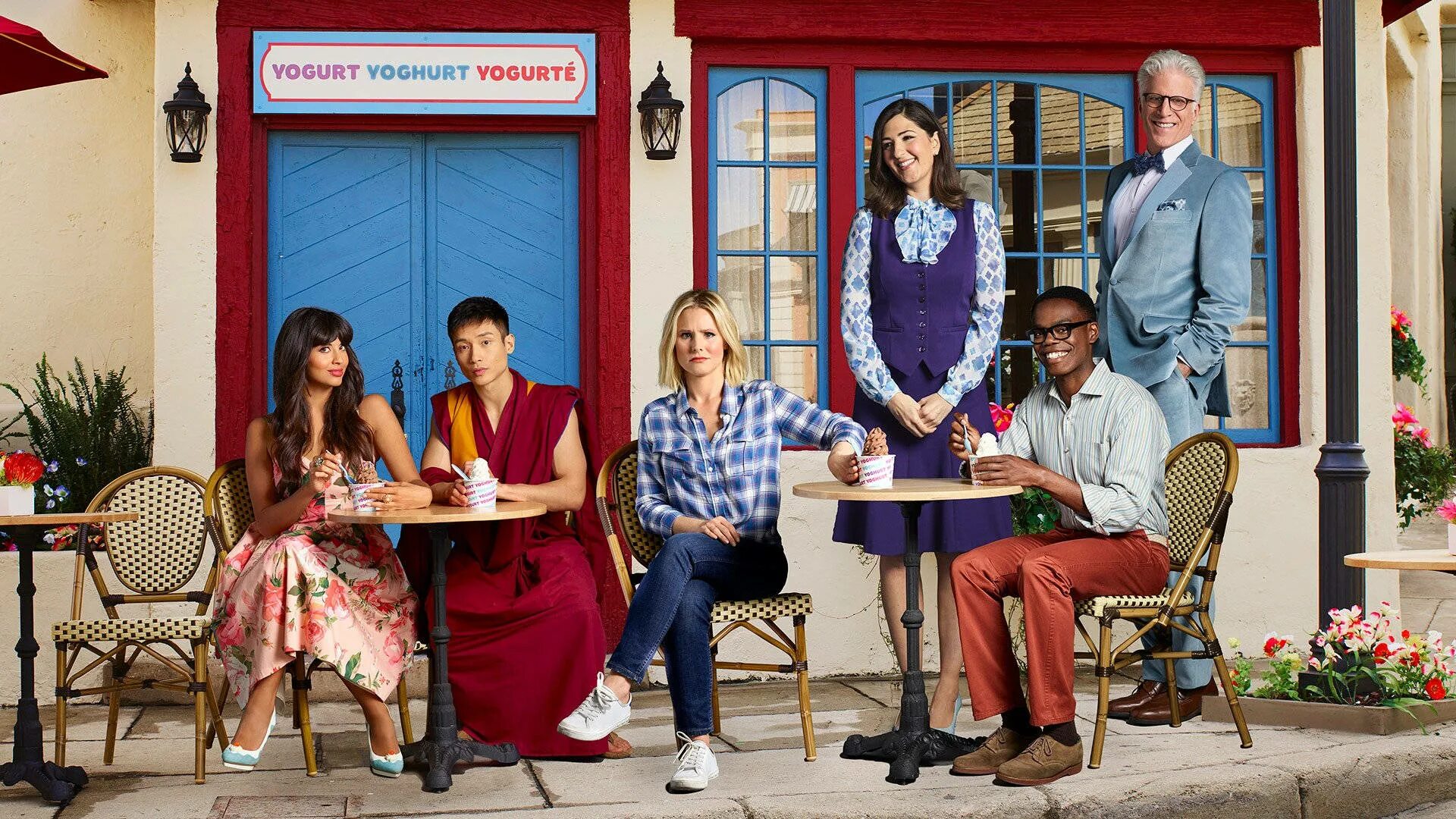 Getting better this place. Кристен белл the good place. the good place постер.