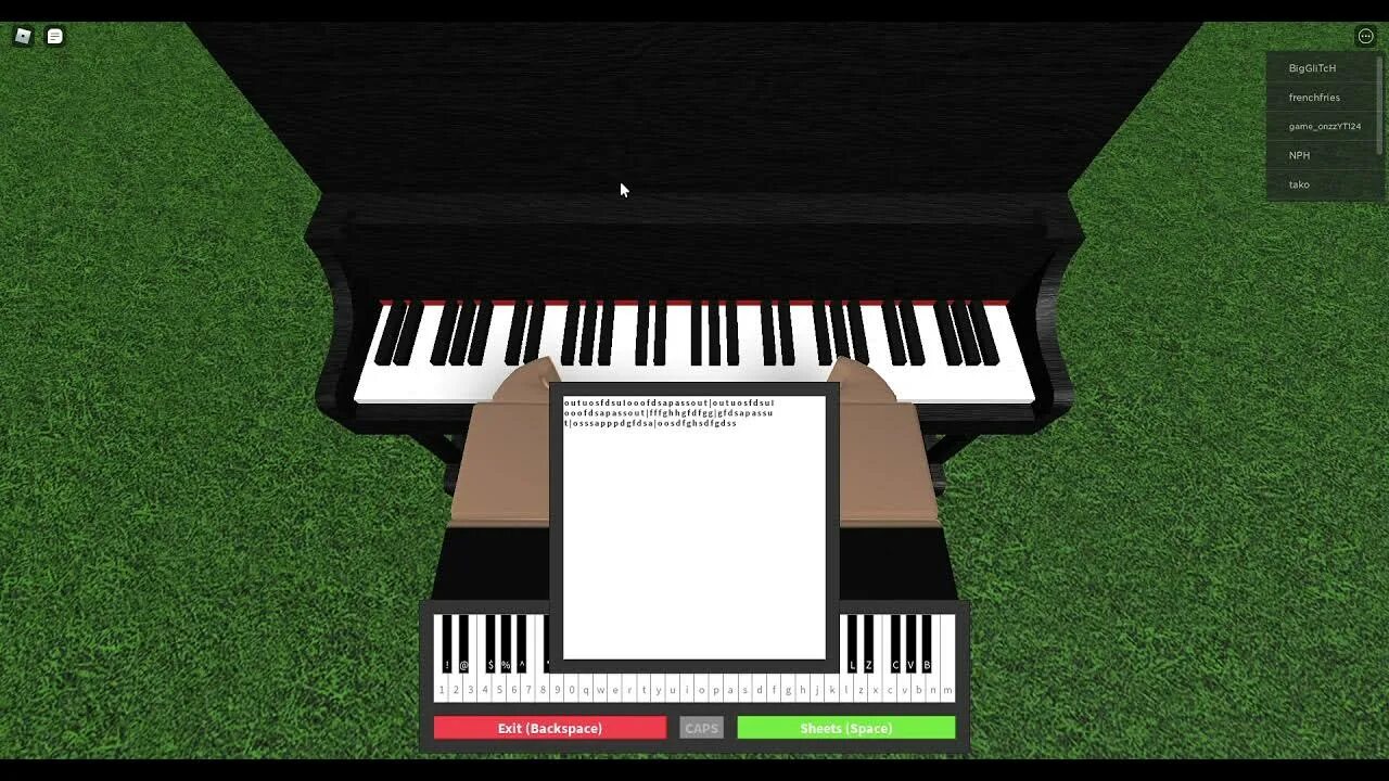 Пианино РОБЛОКС. Игра на фортепьяно. Ноты на рояле. Мелодии на пианино в РОБЛОКСЕ. Роблокс пианино rush
