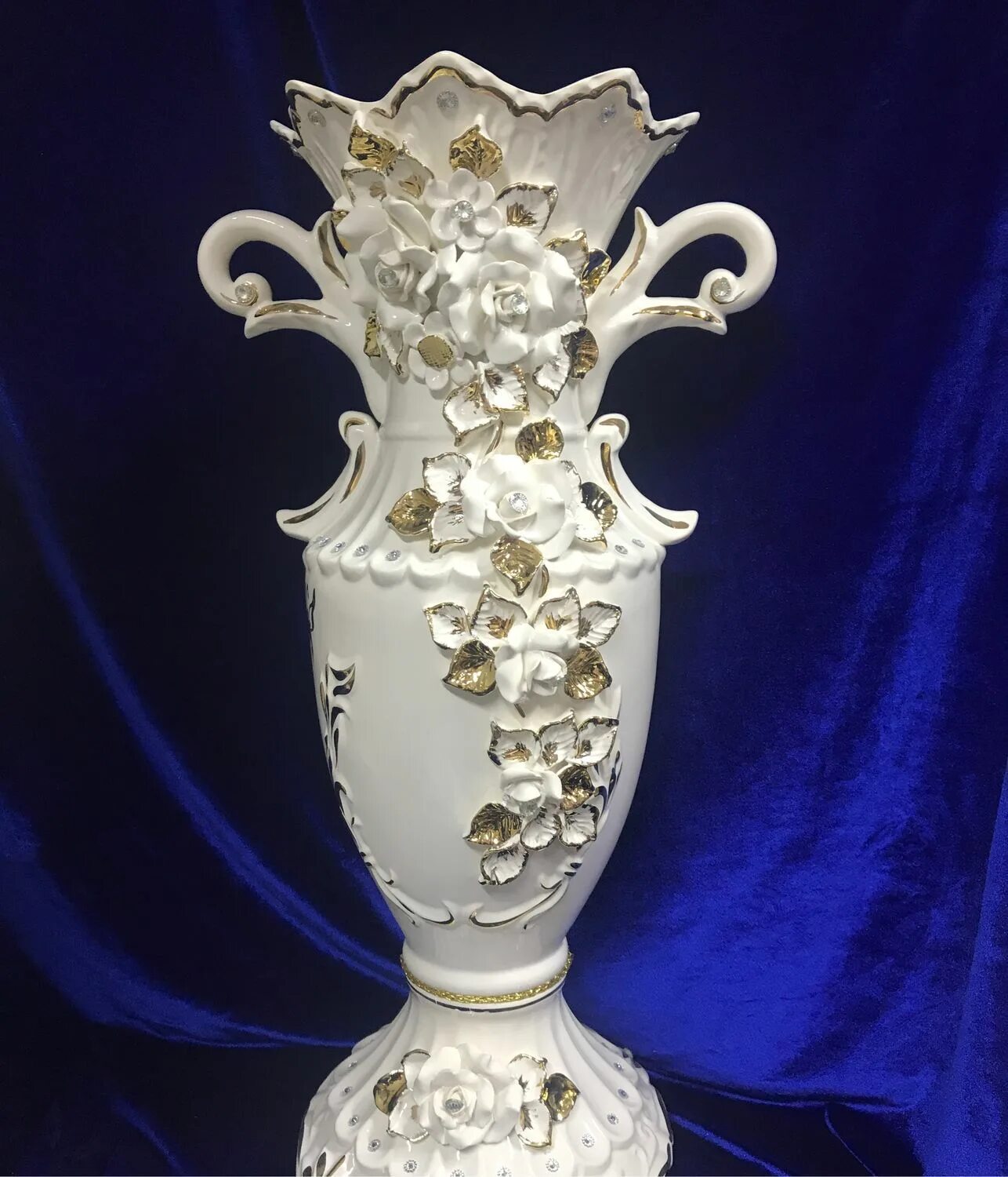 Ваза 70см Кристалл напольная белый керам. (1) 5179047. Напольные вазы для цветов. Красивые вазы. Большая ваза для цветов напольная.