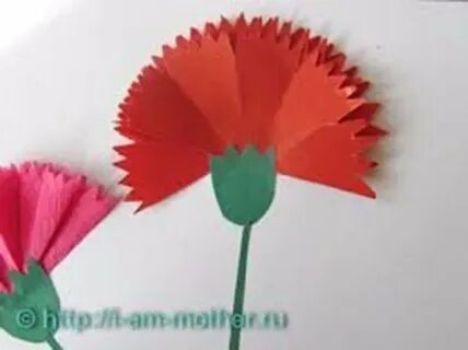 Как сделать гвоздику из цветной бумаги