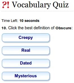 The vocab quiz