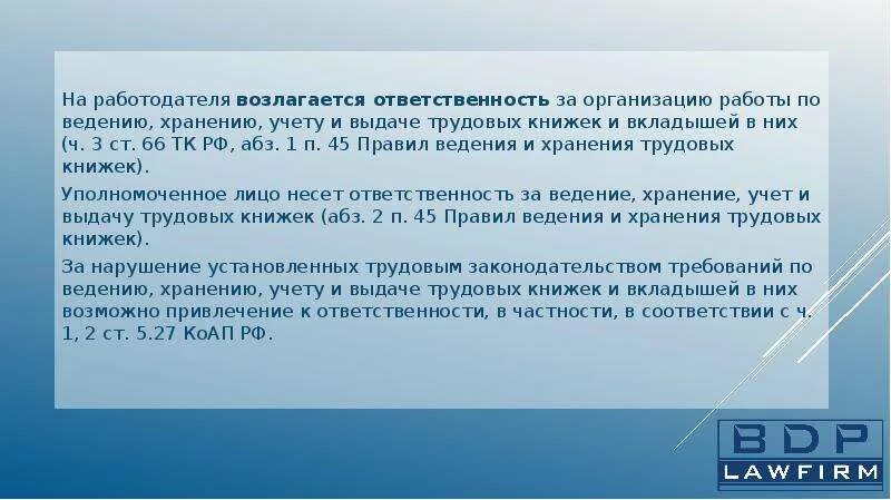 На кого возлагается ответственность за обеспечение. На кого возлагается организация. на кого возлагается обязанность. ответственность за организацию хранения учетной документации несет. работа по ведению учету и хранению трудовых книжек.