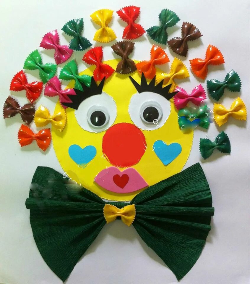 Поделки на день смеха в детском саду. Поделка клоун. Клоун поделка из бумаги. Аппликация "клоун". Поделка клоун из цветной бумаги.