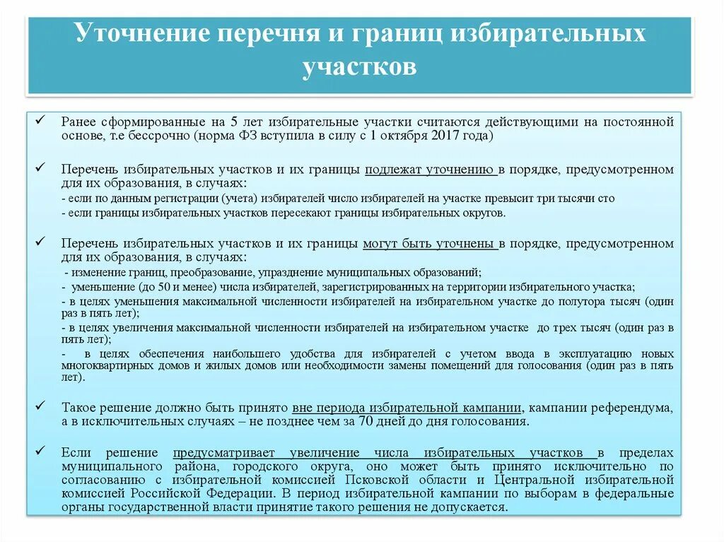 Инструкция по уточнению списков избирателей. Изменение границ избирательных участков. Перечень избирательных участков. Образование избирательных участков. Избирательные участки порядок их образования.