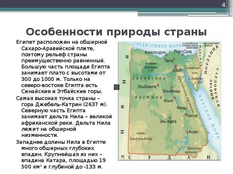 Египет сообщение по географии