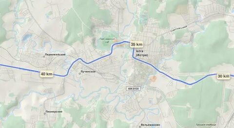 Истра красногорск расстояние