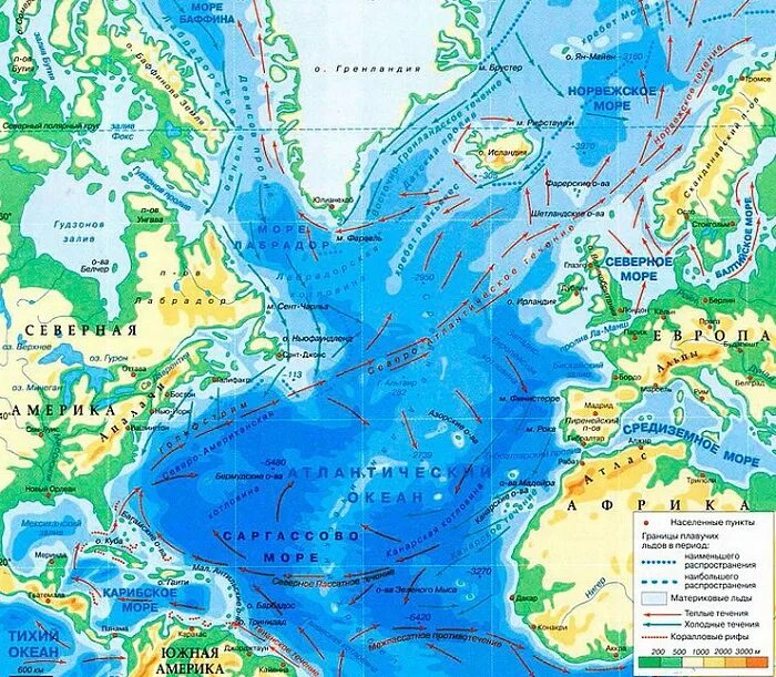 Гольфстрим на карте Атлантического океана. Пролив Гольфстрим. Норвегия Гольфстрим теплое течение. Течение Гольфстрим на карте Атлантического океана. Море заливы проливы северного ледовитого океана