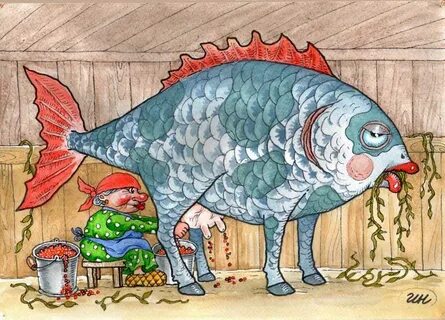 Карикатура рыбы
