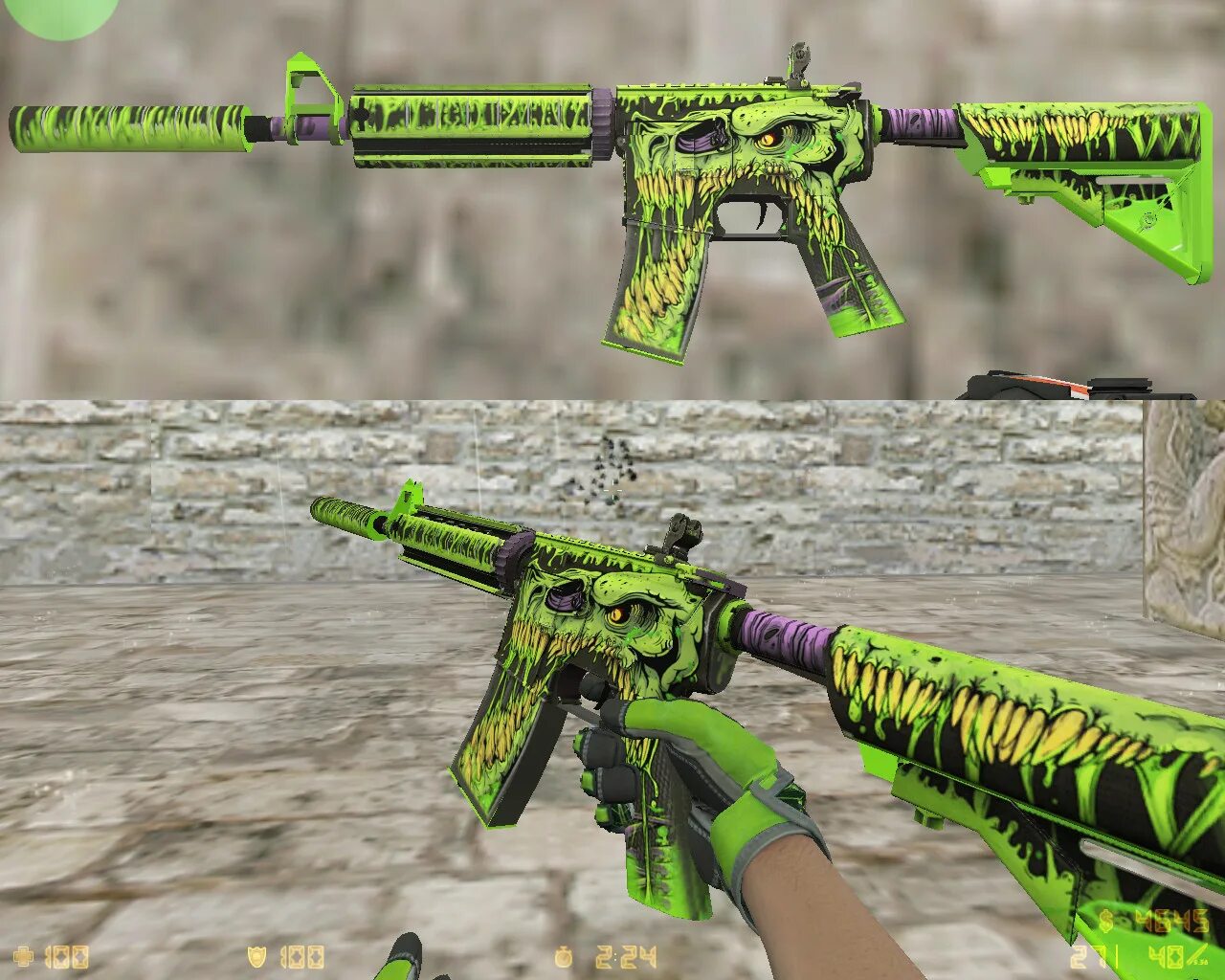 Мини пак скинов на оружие для КС 1.6 модельки. M4a1 s Toxicator. CS.1.6 Toxicator. M4a1 | Toxicator Blue.