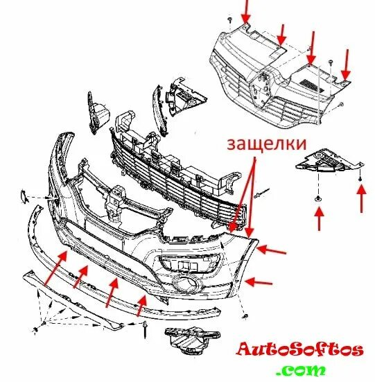 Как снять передний и задний бампер Renault Symbol/Thalia (2008-2013) " AutoSofto