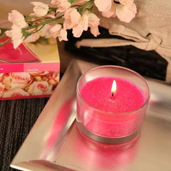 Свеча розовый цвет. Pink blossom свеча.