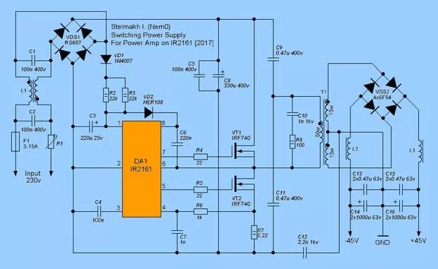 Ir2156s схема блока питания для усилителя ИИП на IR2161 Страница 40 Импульсные источники питания, инверторы Форум по