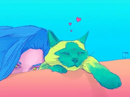 Psychedelic cat gif