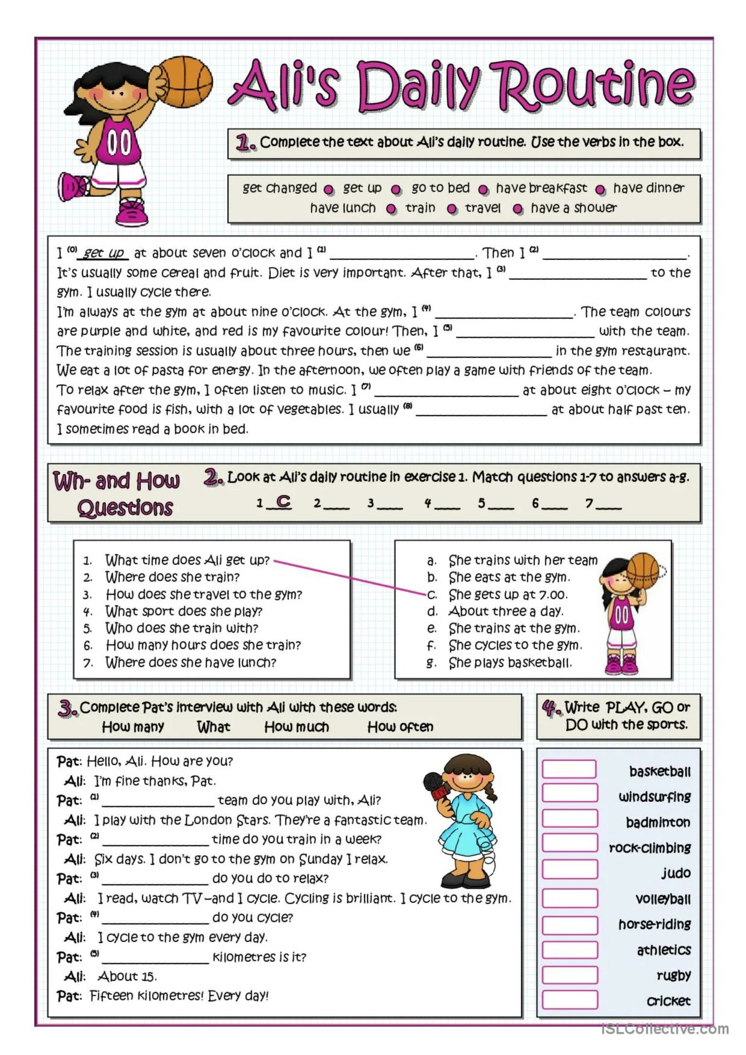 Who does get up. Чтение present simple. Daily Routine задания. Английский present simple Worksheet. Worksheets грамматика.
