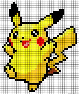 pikachu pixel art template