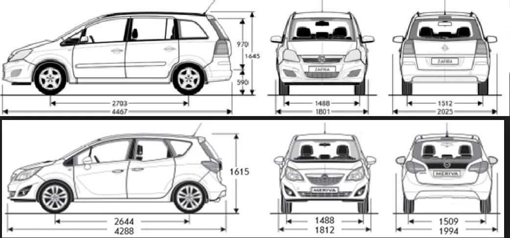 Габариты Опель Мерива 2008. Опель Зафира 2008 год габариты. Габариты салона Opel Meriva b. Опель Зафира 2011 габариты.