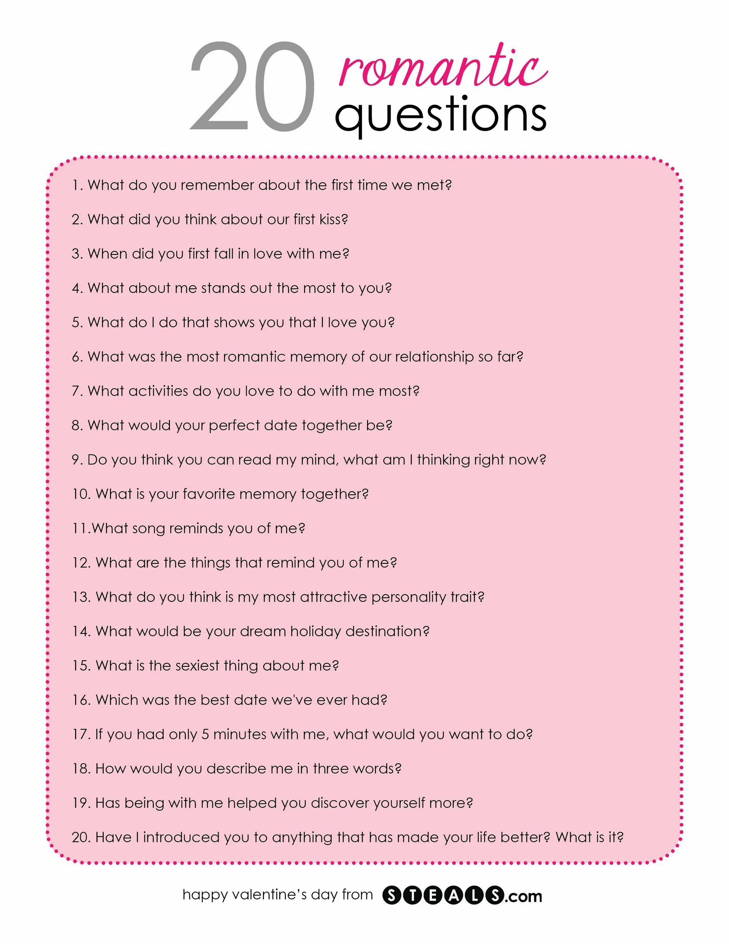 Dating questions and answers