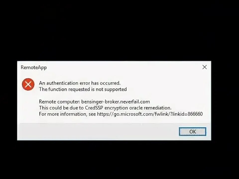 Unknown authentication error. Unknown authentication error