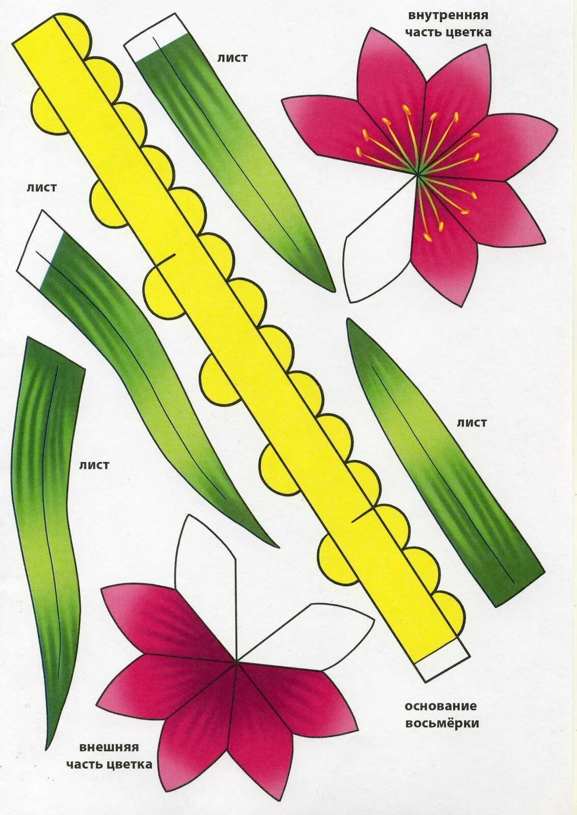 Шаблоны поделок из цветной бумаги