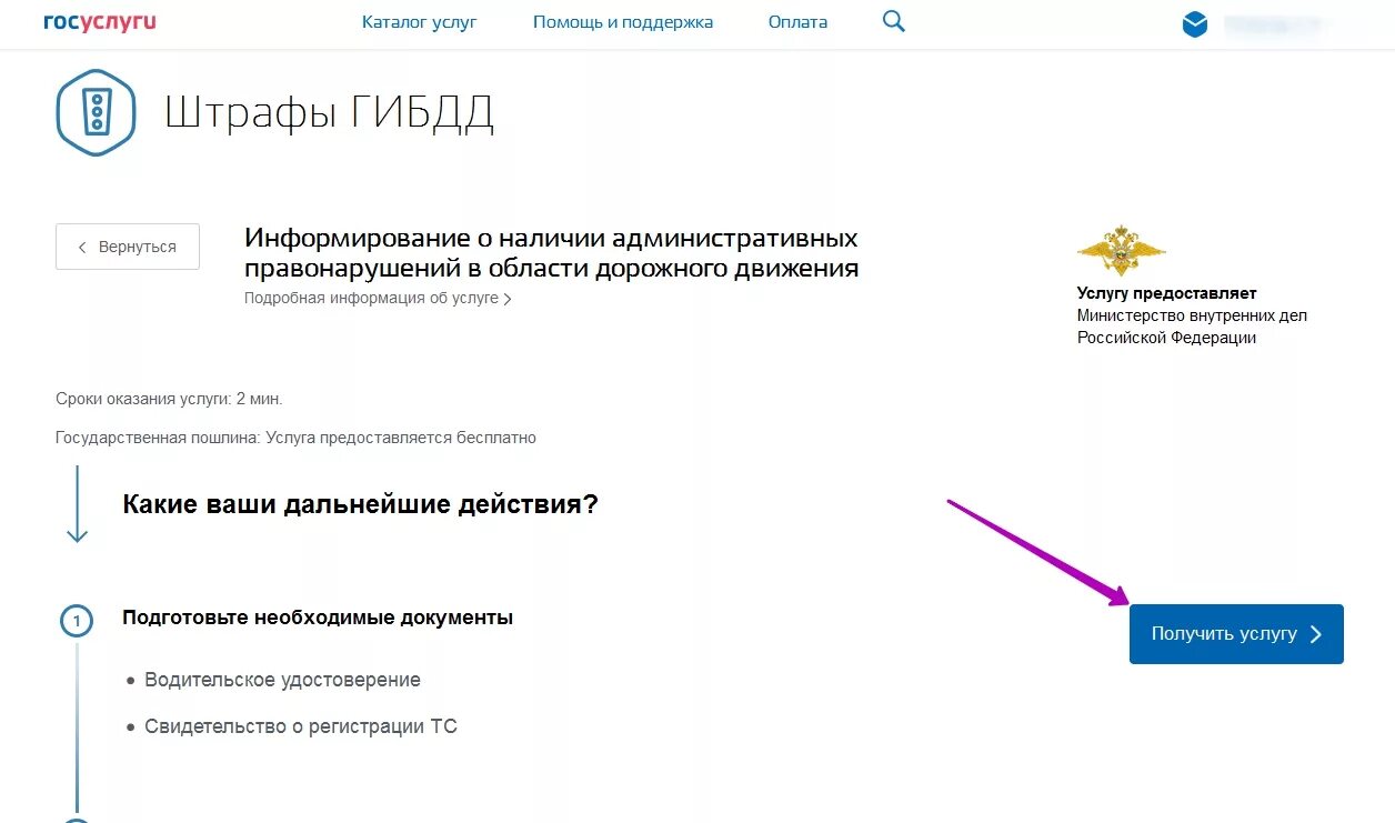 Через сколько приходит штраф на госуслуги
