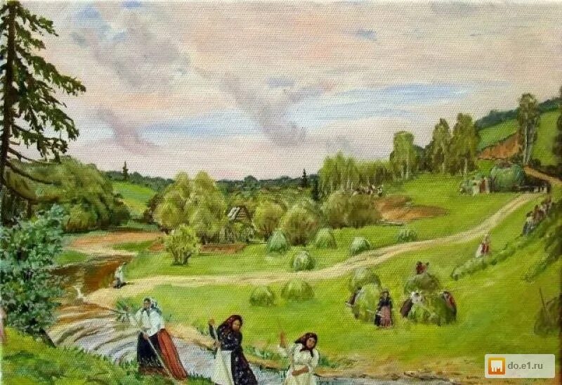 Кустодиев сенокос сочинение. Кустодиев сенокос сочинение. Кустодиев сенокос. Б. Кустодиева «сенокос».