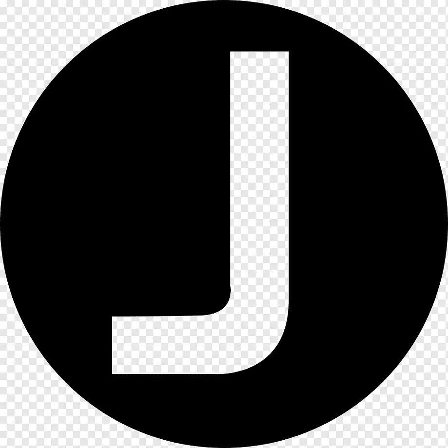 J. Буква j. Логотип j. Лого с буквой j. В черном круге буква