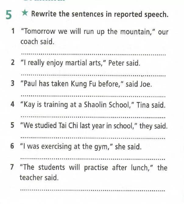 Rewrite the following statements in reported speech. Rewrite the sentences in reported Speech tomorrow we will Run up the Mountain our coach said. Rewrite the sentences in reported Speech. Rewrite the sentences using reported Speech. Tomorrow reported Speech.