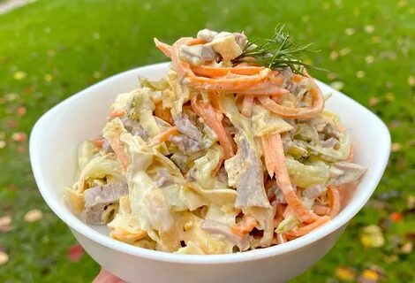 Салат с косичкой и корейской морковью