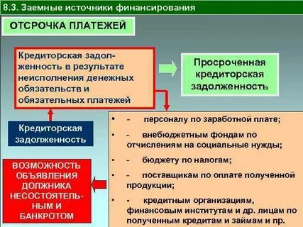 Заемные источники финансирования