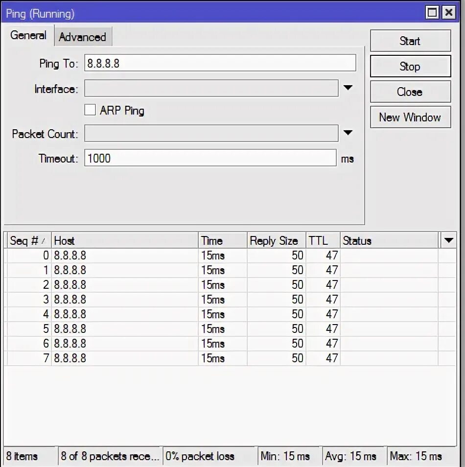 Mikrotik ping