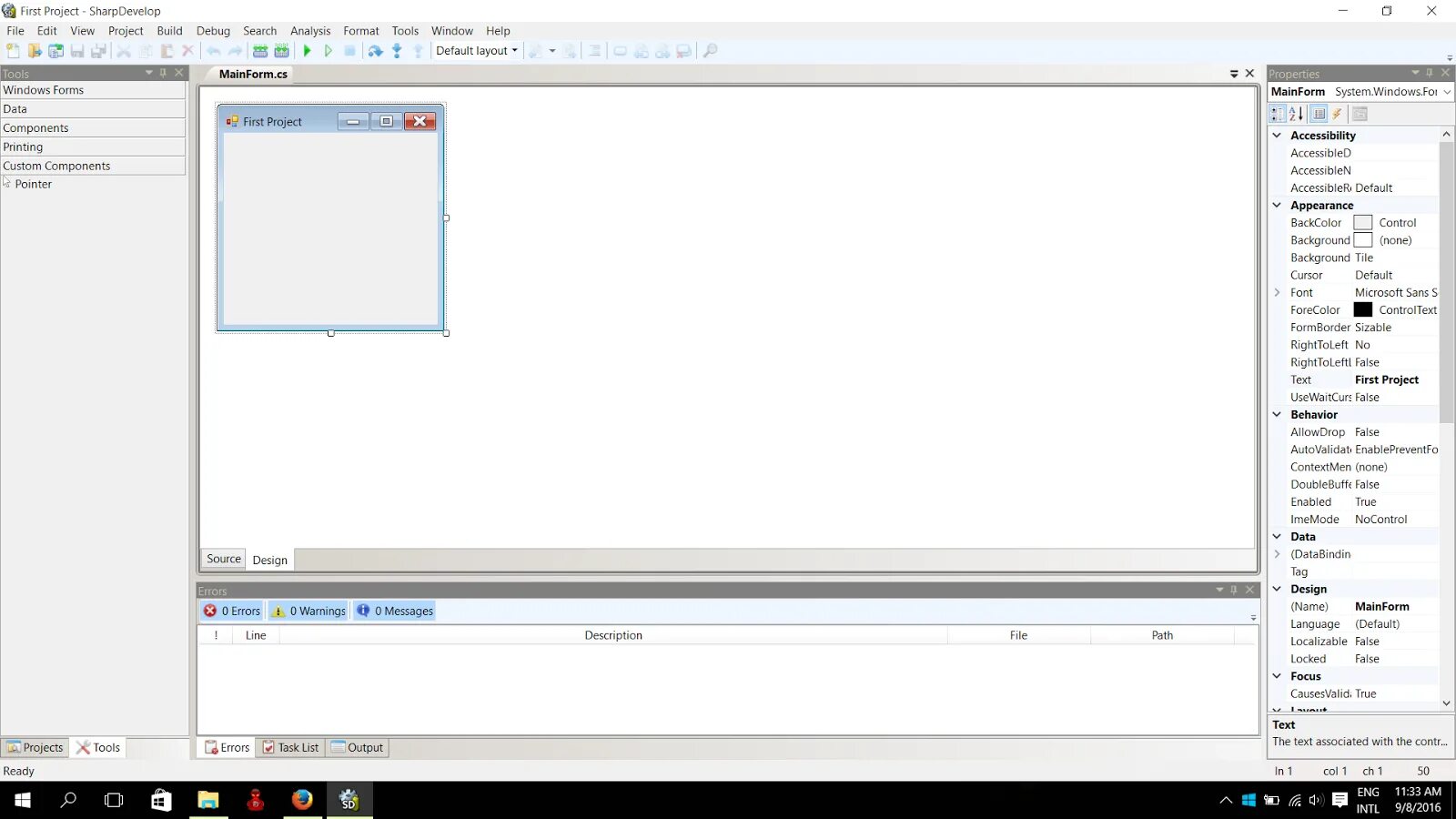Forms project. Windows forms. программирование на c#. sharpdevelop. windows forms c# уроки. windows forms c# примеры программ.