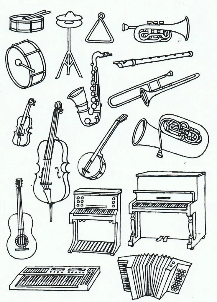 Orchestra instruments. Рисование музыкальные инструменты. Музыкальные инструменты раскраска. Музыкальные инструменты рисунки. Раскраска музыкальные инструменты для детей.