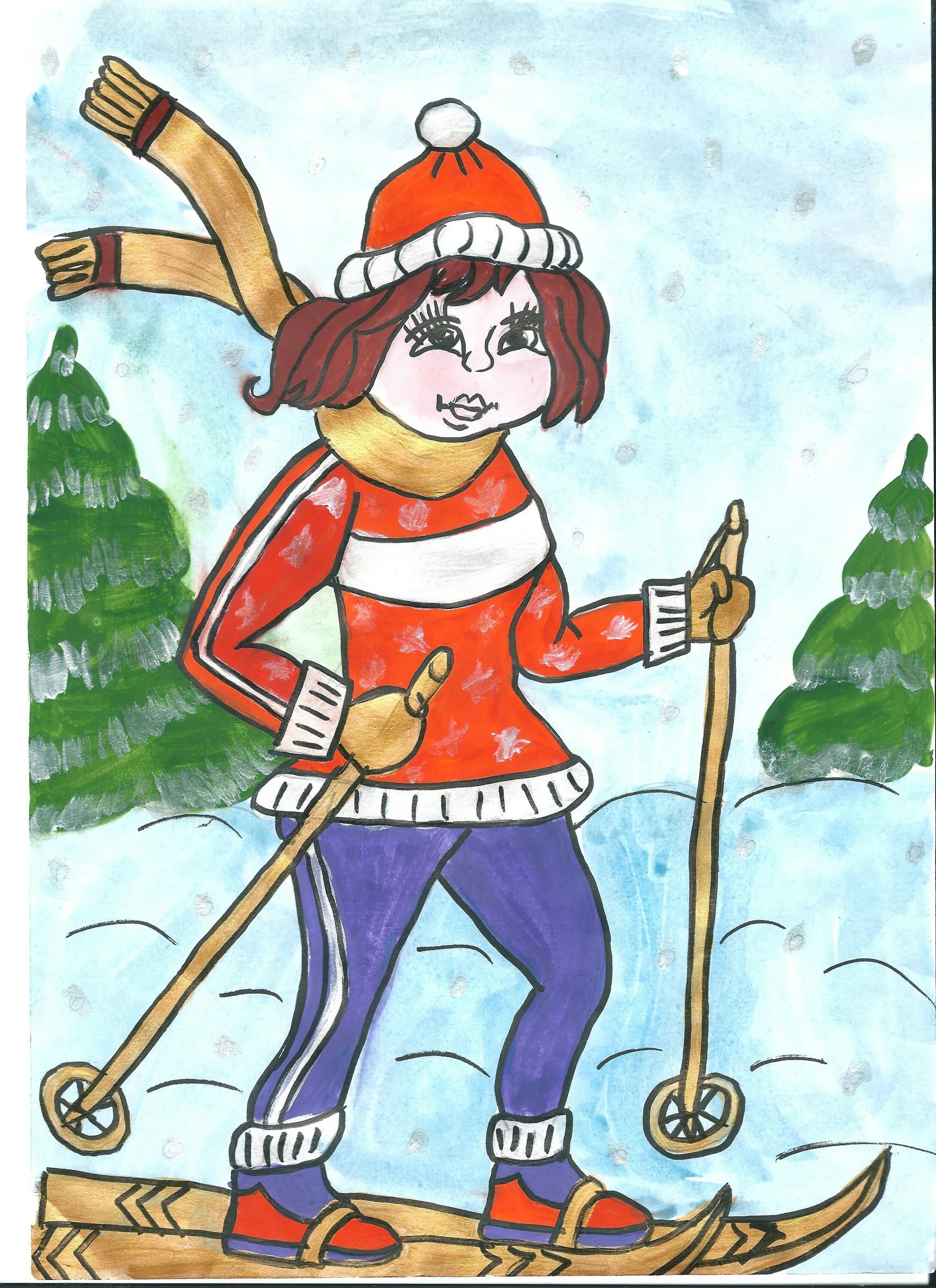 Рисунок на тему лыжи. Детские рисунки лыжников. Лыжник детский рисунок. Рисунок детский на тему лыжи. Лыжник 3 класс
