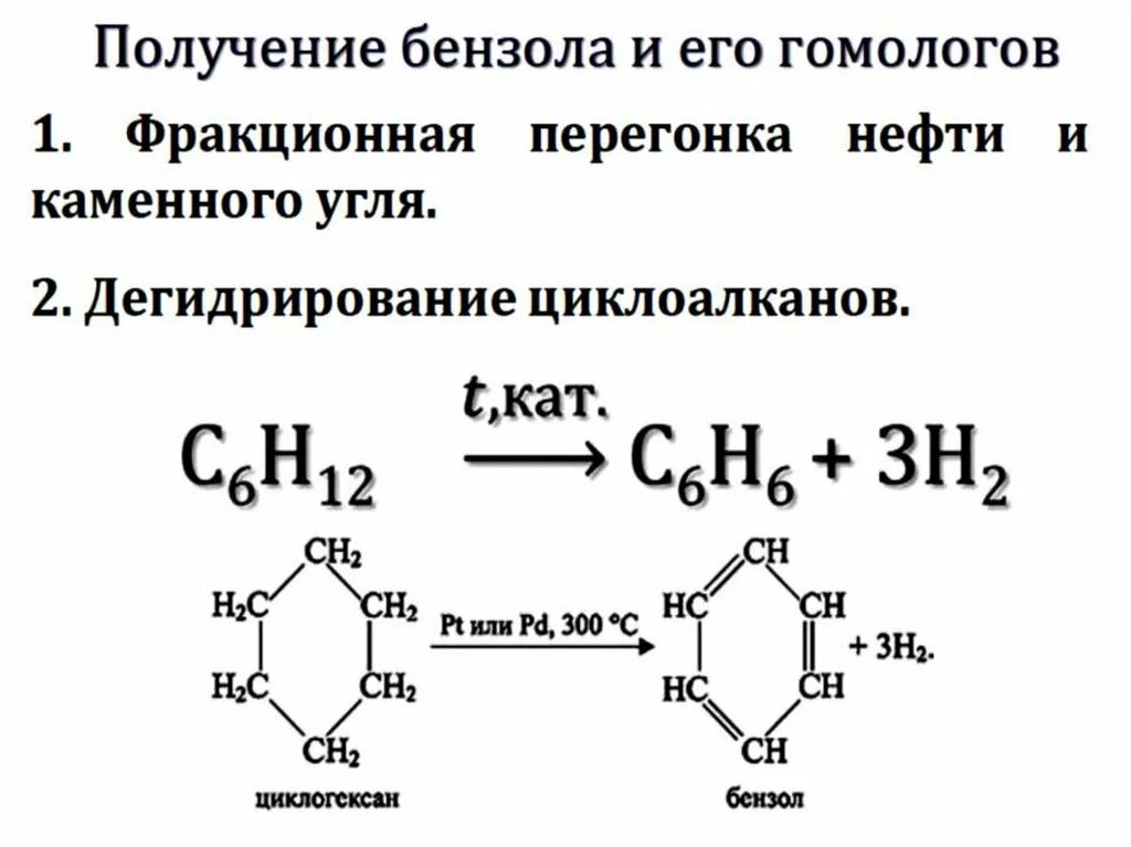 Бензол реакция дегидрирования. Способы получения бензола реакции. Способы получения бензола уравнения реакций. Получение бензола и его гомологов таблица. Получение бензола из циклоалканов.