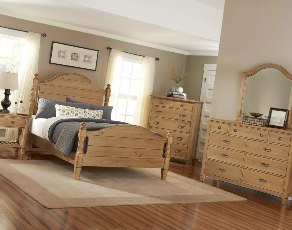 Интерьер спальни с деревянной мебелью The Galway Range Natural Solid Oak Furniture Cheap bedroom furniture, Rustic b