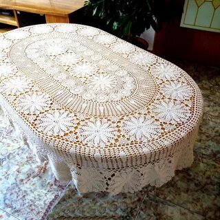 Большие овальные скатерти крючком