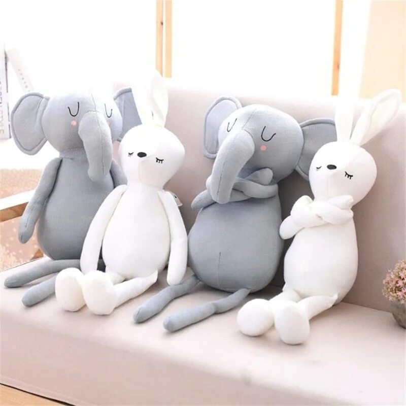 Rabbit elephant. Мягкие игрушки в скандинавском стиле. Слон и кролик.