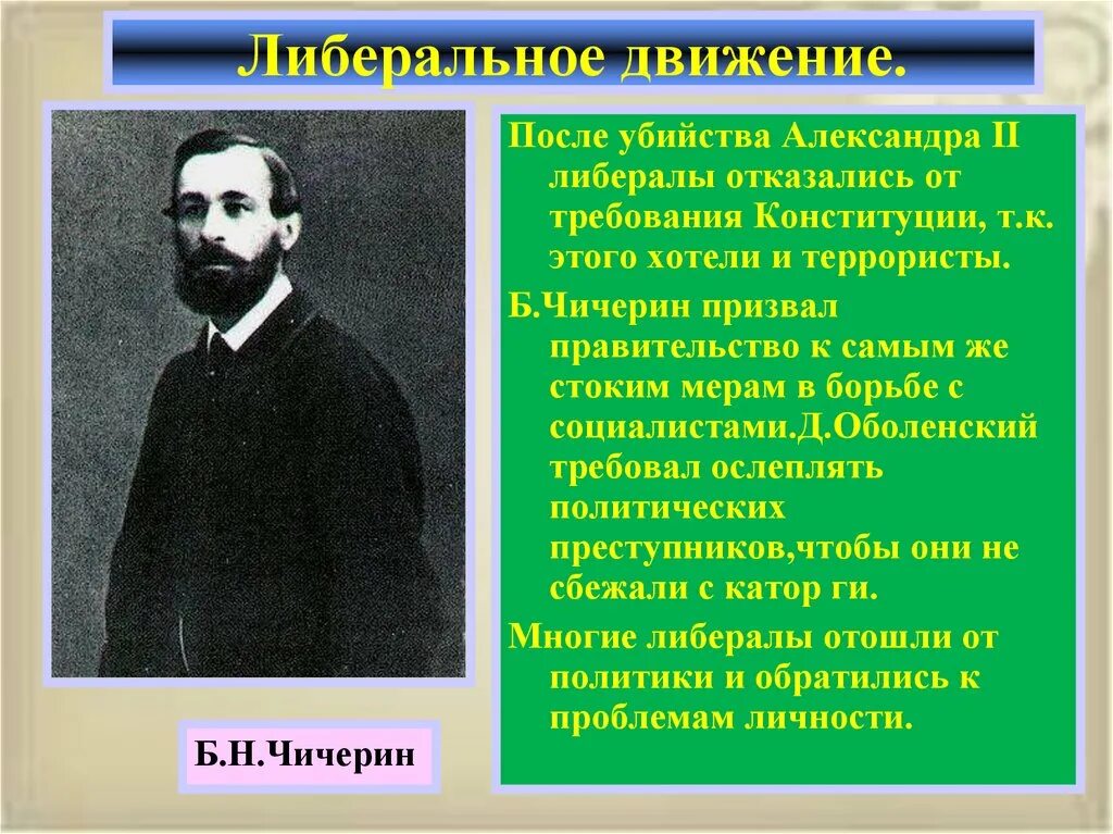 Консерватизм при александре 2. Либеральное движение в России при Александре 2. Либеральное движение при Александре 3. Представители либерализма при Александре 2. Либеральное движение 1890.