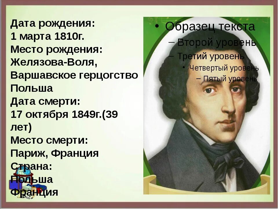 Шопен клайд. Биография ф шопена 4 класс. краткая биография ф шопена.