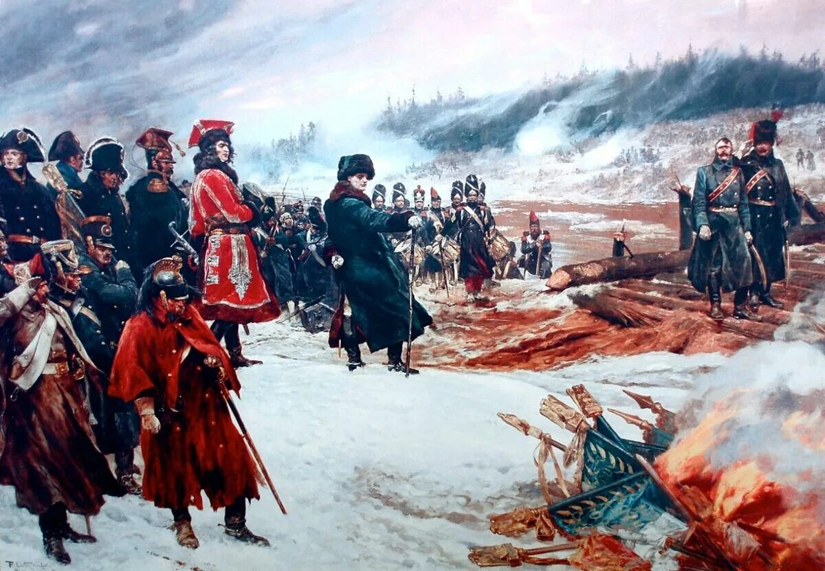 Бегство французов из Москвы 1812. Бегство Наполеона из России 1812.