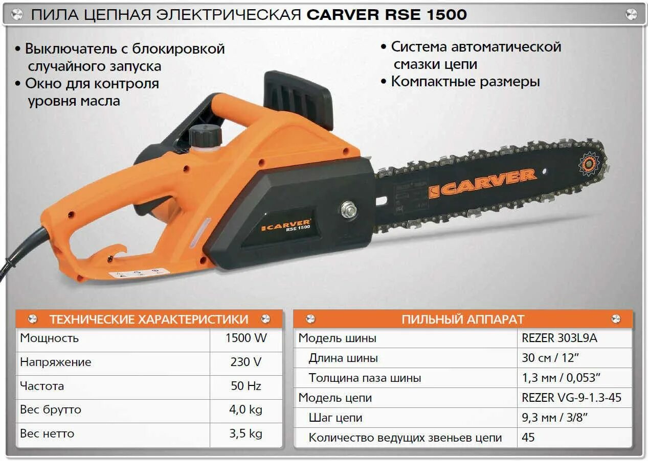 Пила размеры. Пила Carver RSE-1500m. Цепная электрическая пила Carver RSE-1500m. Цепная электрическая пила Carver RSE-2200. Карвер пила RSE-1500.