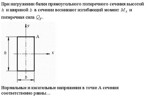 Прямоугольное сечение балки