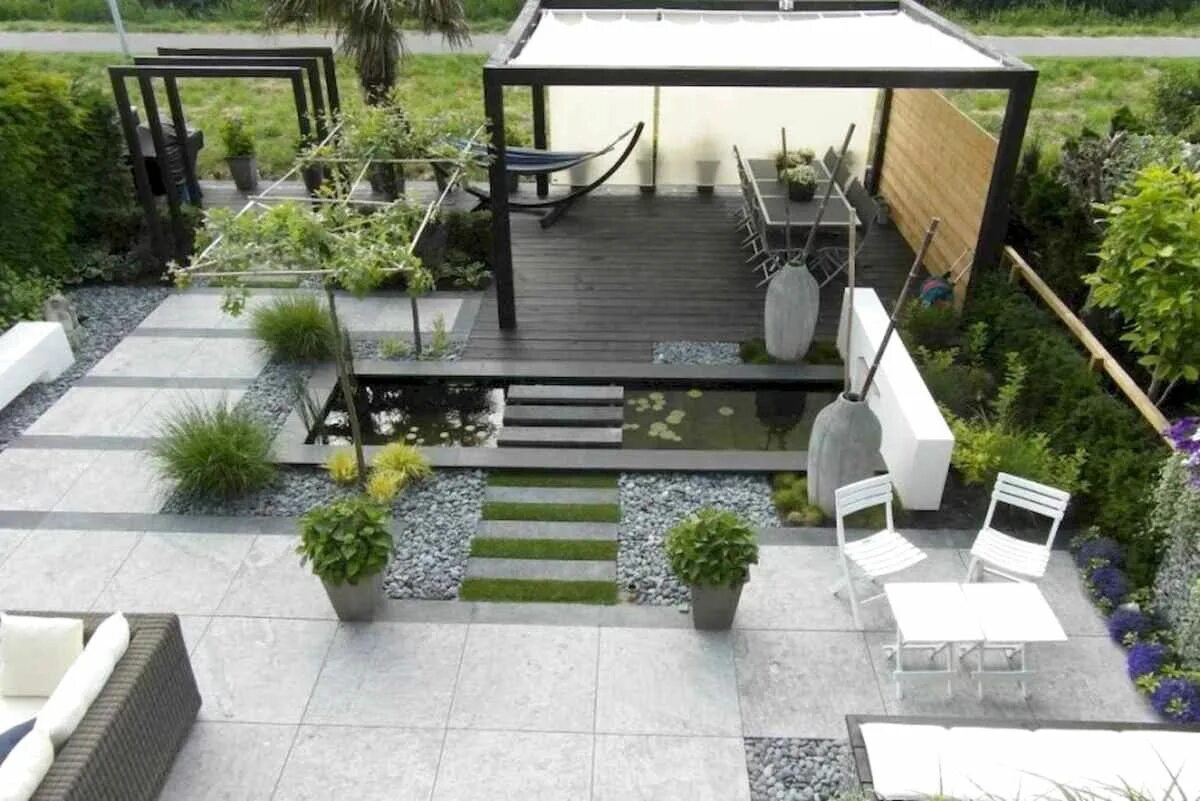 Проект сада Энтони Пола Проекты садов Журнал "Дом и сад" Modern garden, Modern l