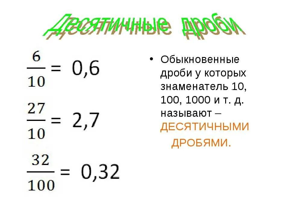 Видеоурок по математике десятичные дроби